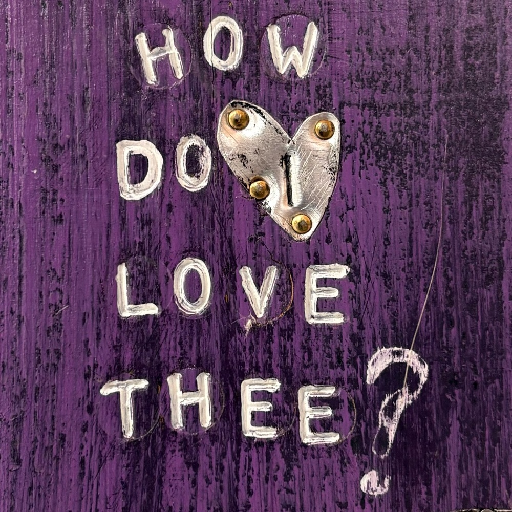 Artisan-Made Purple and Green Wood & Tin Decorative Candle Holder with Saying - Picture 2 of 16